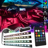rgb led car interior lighting flexible neon led strip with usb remote app music control decorative lights car accessories