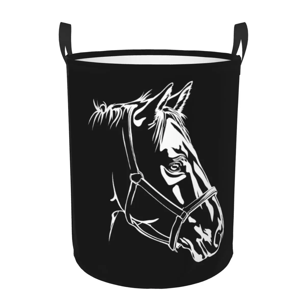 Пользовательский силуэт головы лошади корзина для белья складная большая