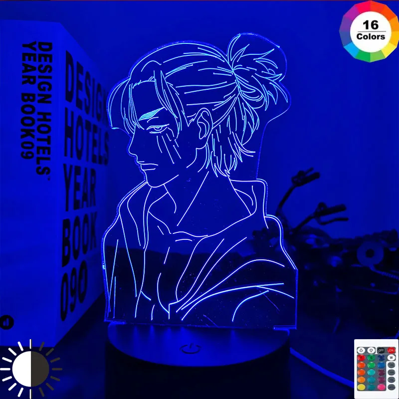 

Anime Light Attack on Titan 4 Eren Yeager Figure for Bedroom Decor Night Light Kids Birthday Gift Shingeki No Kyojin 3d Lamp