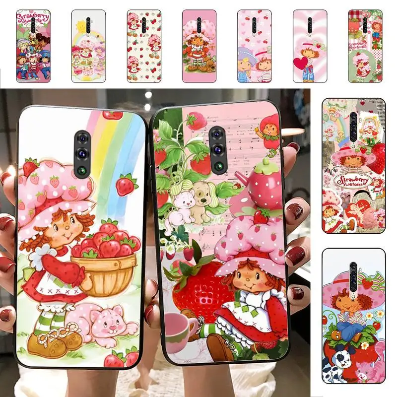 

MINISO S-Strawberry Shortcake GirlS Phone Case for Vivo Y91C Y11 17 19 17 67 81 Oppo A9 2020 Realme c3