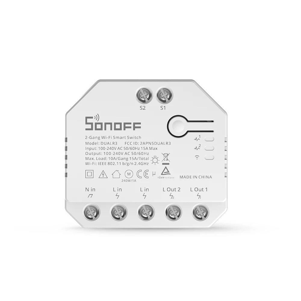 SONOFF DUAL R3 2 Gang Dual Relay Module DIY MiNi Smart Switch Power Metering Home Control Via eWeLink Alexa Google |