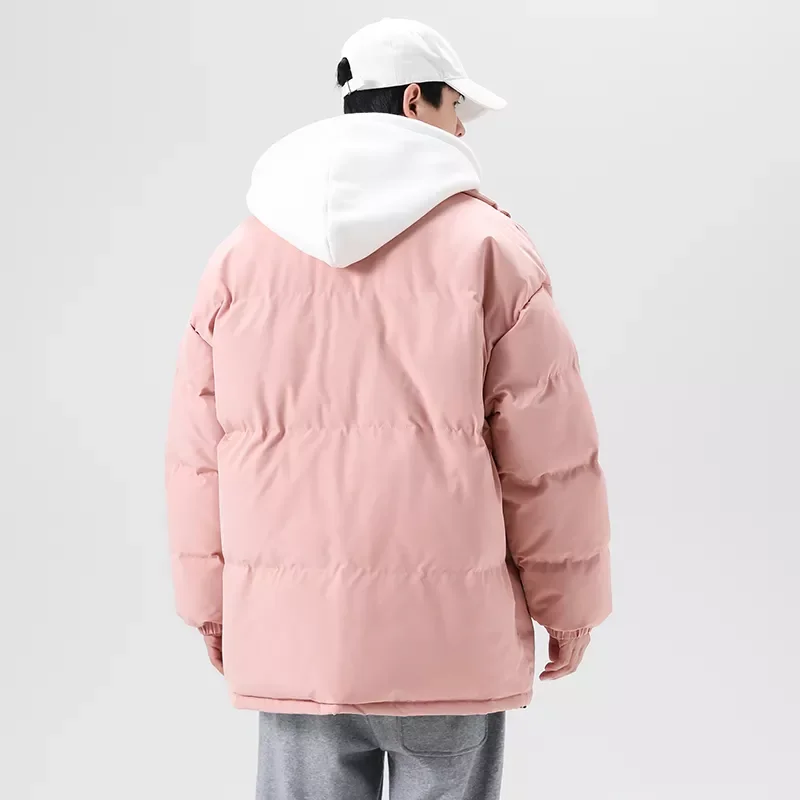 Coats Streetwear Men Casual Windproof Pockets Hooded Parkas Fake Two-pie Men’s Jackets New Outwear Warm Parka