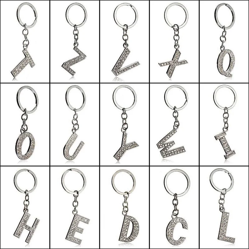 

English alphabet creative keychain pendant decoration super quality metal keychain small accessories wholesale
