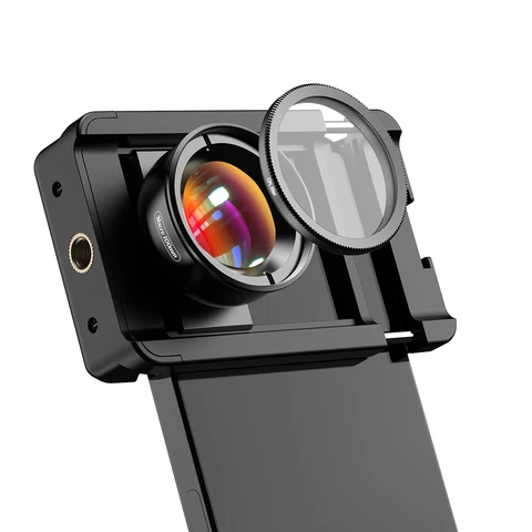 Обновленный макрообъектив APEXEL 4k HD 100 мм с фильтром CPL универсальные зажимные микро-объективы для iPhone Samsung и всех смартфонов