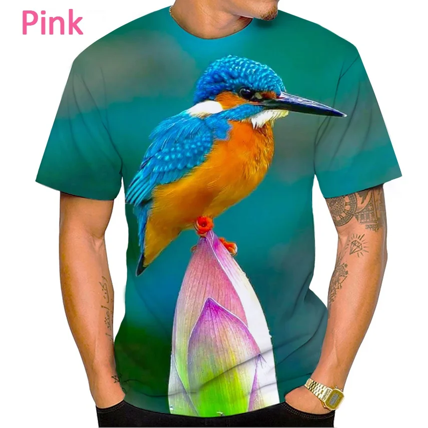 

BIANYILONG brand summer T-shirt 3d printing short-sleeved bird casual fashion color personality Harajuku style top