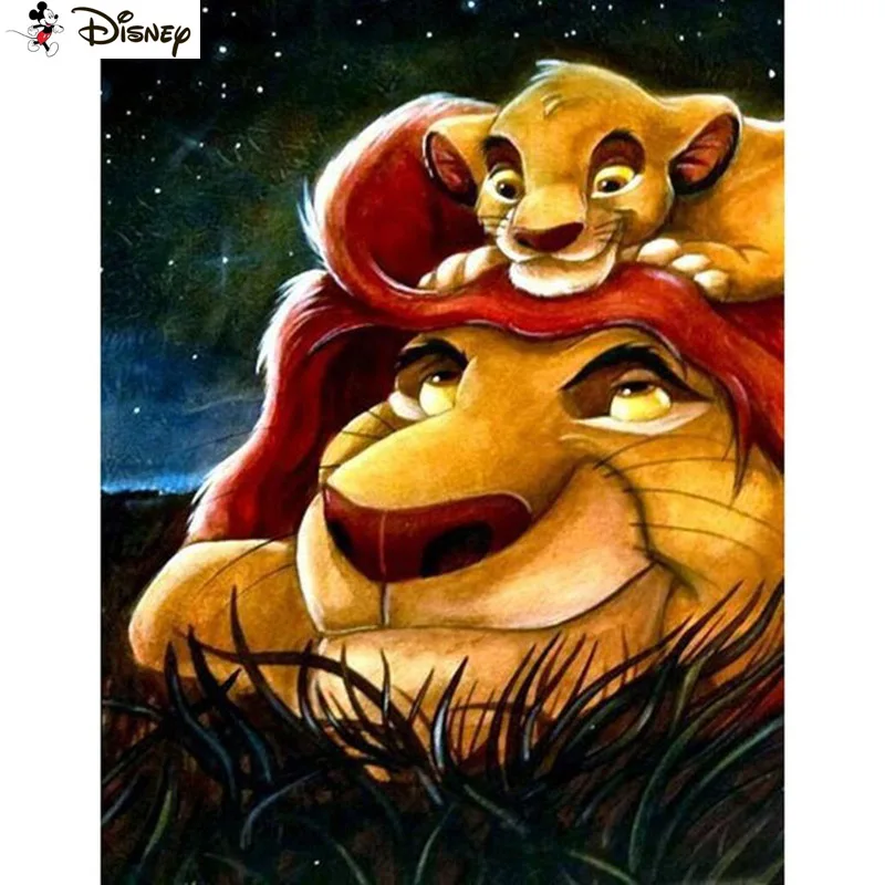 Disney 5D DIY Diamond Embroidery Full Display Cartoon Lion King Painting Square/Round Rhinestone Art Deco |