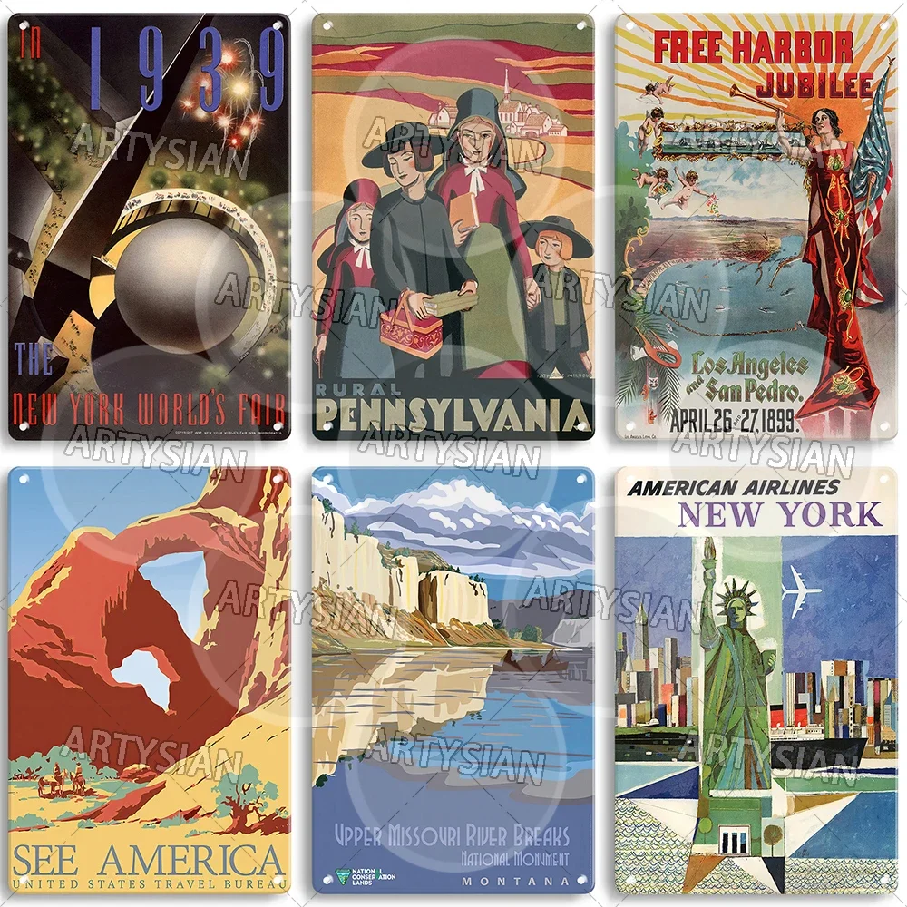 Дорожный постер Металлический знак Соединенных Штатов Новая Англия Бостон