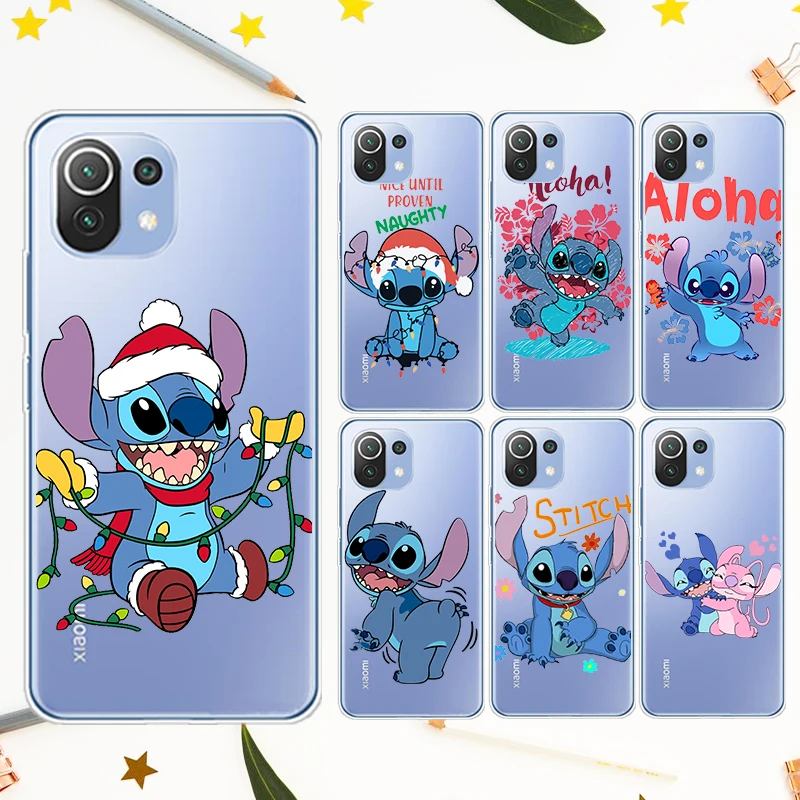 

Cartoon Disney Stitch For Xiaomi Civi Mi Poco X3 NFC F3 GT M4 M3 M2 X2 F2 Pro C3 F1 Soft TPU Transparent Phone Case Capa
