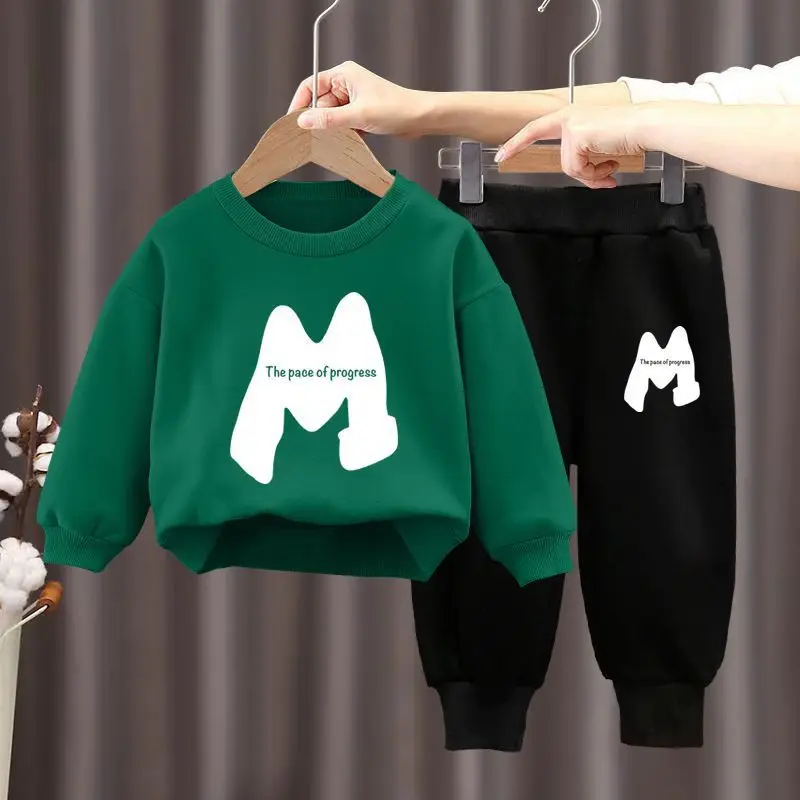 

Autumn Clothes Set for Baby, Long Sleeve Sweater, Top and Pant, 2 Pieces, Letter Tracksuit