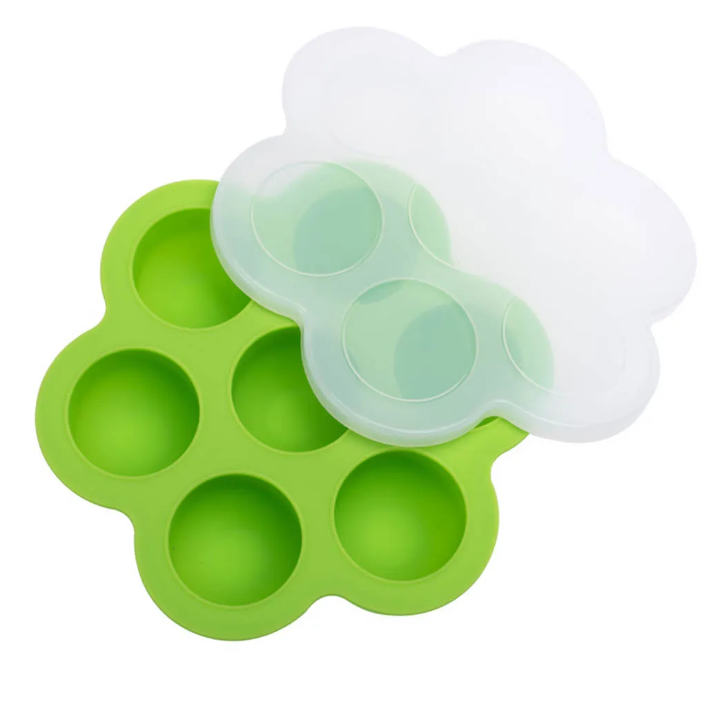 

7 Holes Multifunctional Silicone Egg Bites Molds Reusable Storage Container Children Food Tray