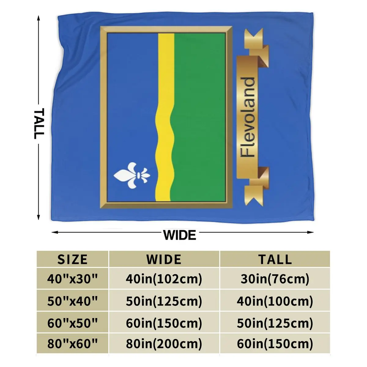 Флисовое одеяло Flevoland с флисовой подкладкой
