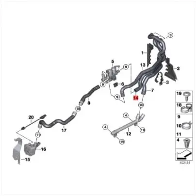 Труба нагревателя охлаждающей жидкости LINK-LOCK 64539119168 Подходит для Bmw 5 серий 6 7