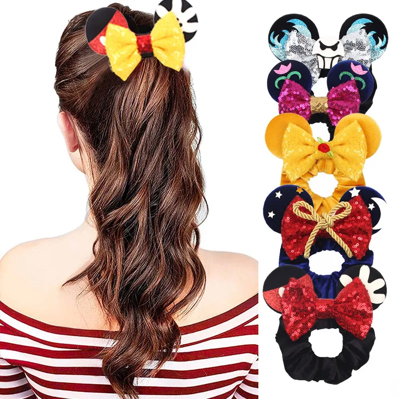 Рождественская повязка на голову Минни Маус с бантом для волос утолщенная