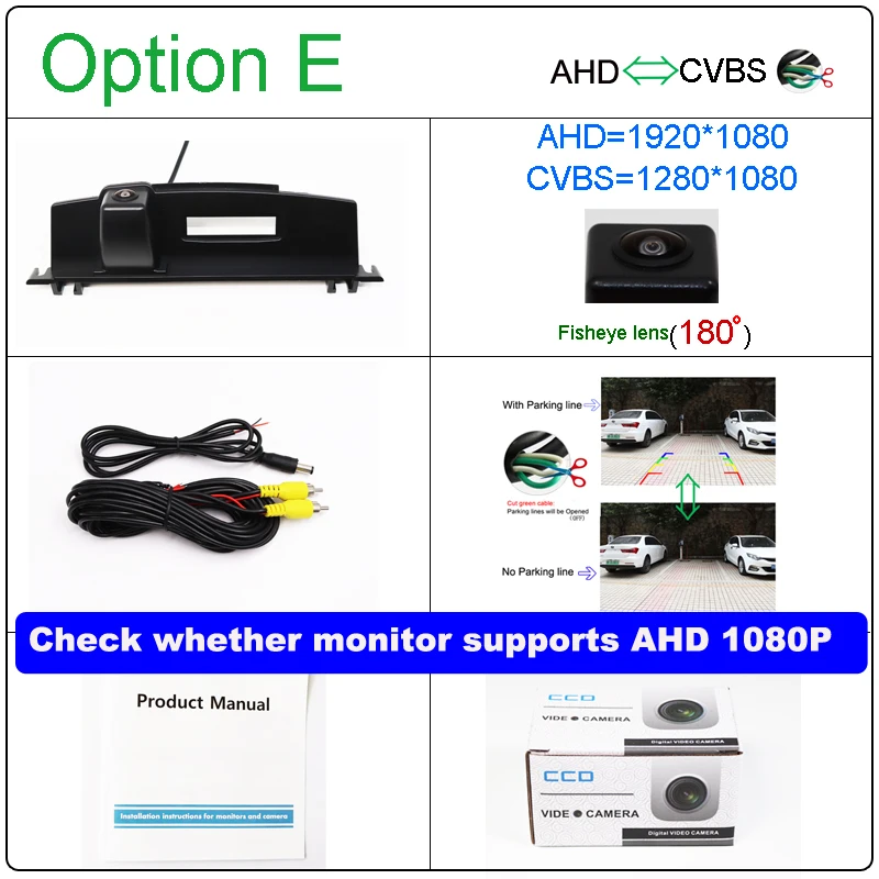 

180-градусная AHD 1920x1080P ночного видения, автомобильная камера заднего вида, ручка багажника заднего вида, камера для NISSAN TIIDA 2008