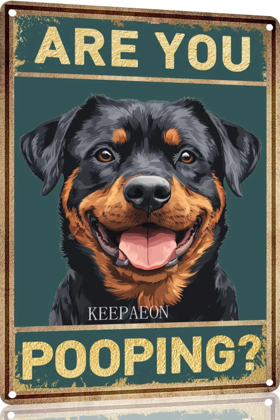 Ротвелер Vntge Metl Tn Sgn re You Poopng Broom Funny rt Плакат Decorton Tolet Cve Br Home Wll 12x8 n