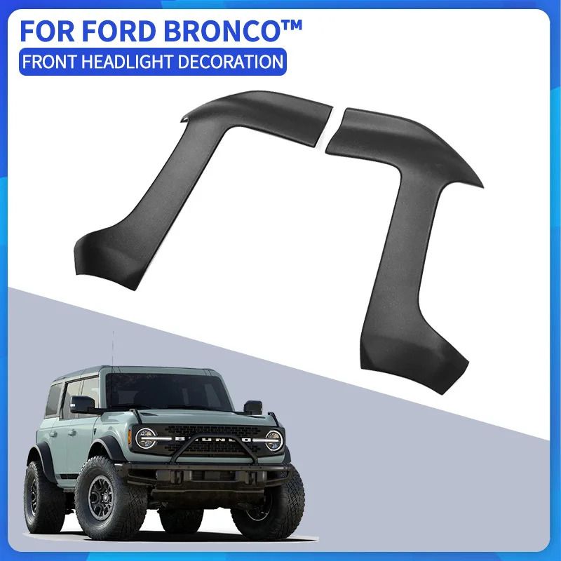 

Available for 2021 Ford Bronco Lamp Hoods Front And Rear Headlight Decoration Exterior Modification Accessories