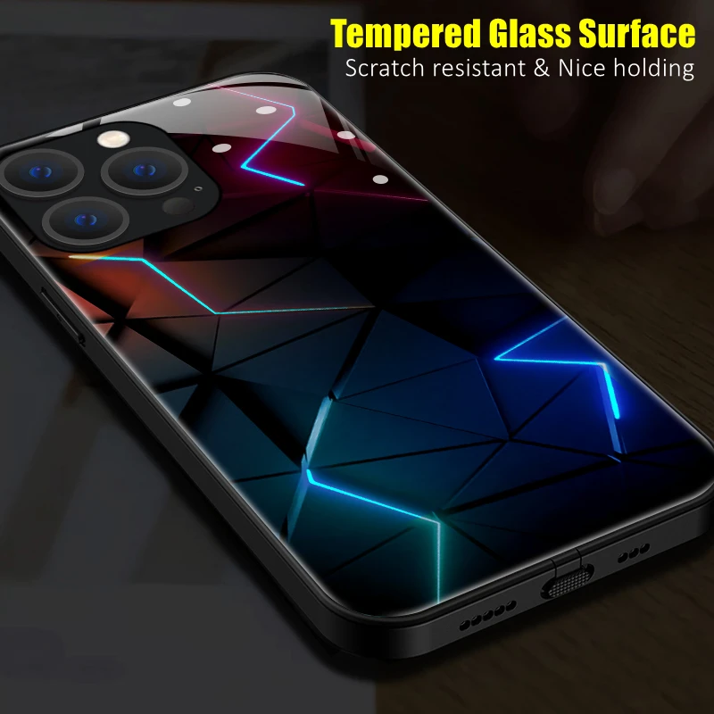 Luxury Geometry LED Light Glowing Luminous Phone Case for OnePlus 6 6T 7 7T 8 8T 9 9T 10 ACE Nord 2 N10 N20 N200 Pro Cover