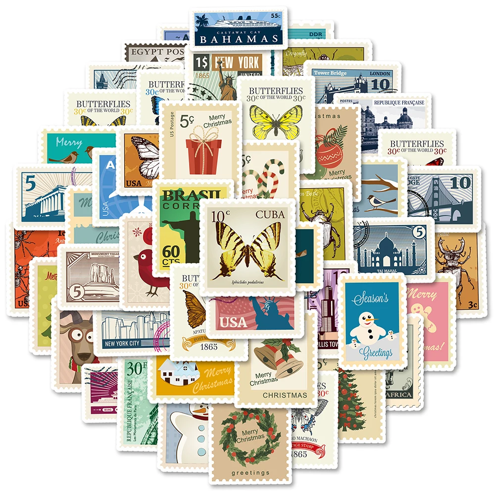 

10/30/50 шт., наклейки в стиле ретро с изображением животных