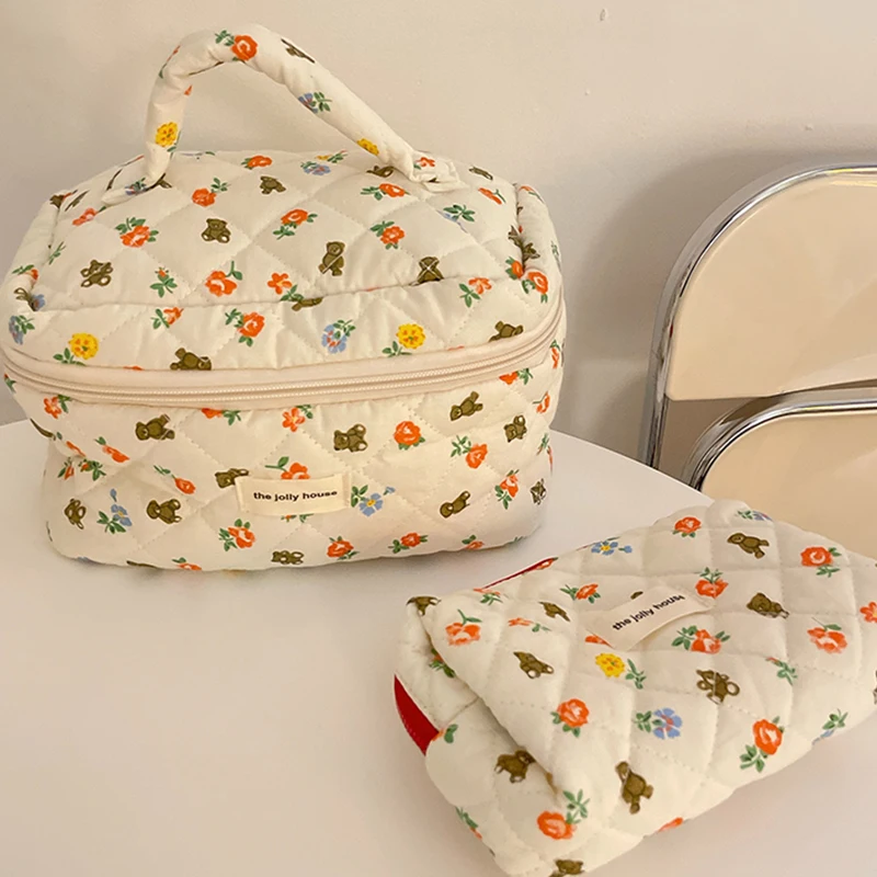 140x90 см маленький медвежонок с цветочным принтом хлопковая стеганая ткань для