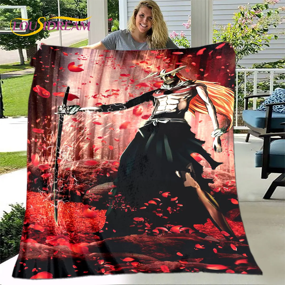

Bleach Japan Anime Cartoon Soft Plush Blanket,Flannel Blanket Throw Blanket for Living Room Bedroom Bed Sofa Picnic Cover Kids