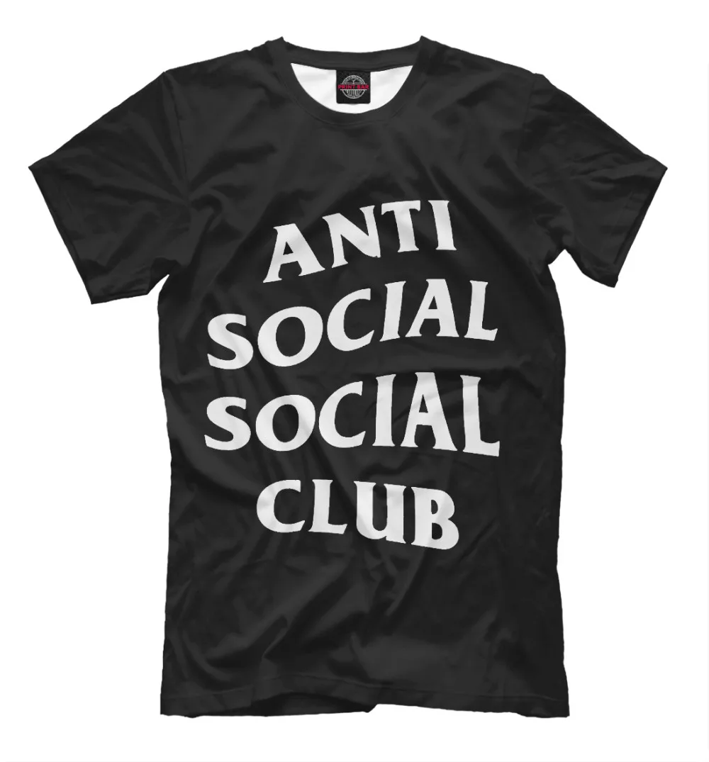 Мужская футболка c 3D принтом Anti Social Club | одежда