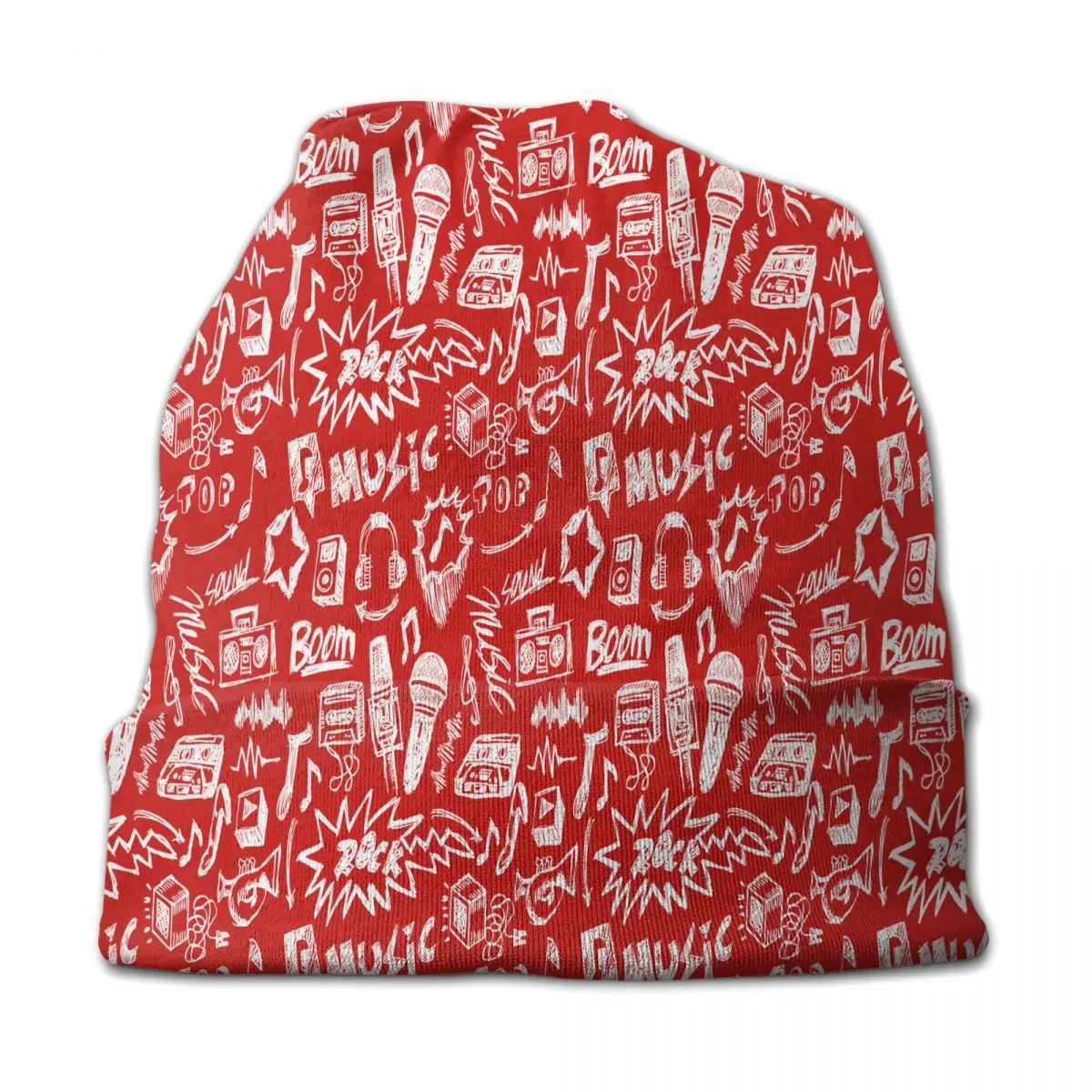 

Rock Music Punk Pattern Bonnet Hat Vintage Ski Skullies Beanies Hat for Men Women Knitting Hats Spring Multifunction Cap