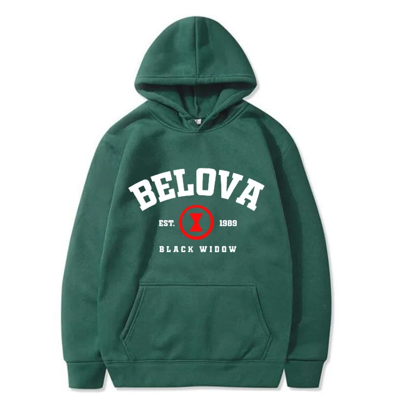 

Belova Est 1989 Sweatshirt Women Men Black Widow Printed Hoodie Harajuku Pullover Winter Fleece Woman Tracksuit Loose Hoody