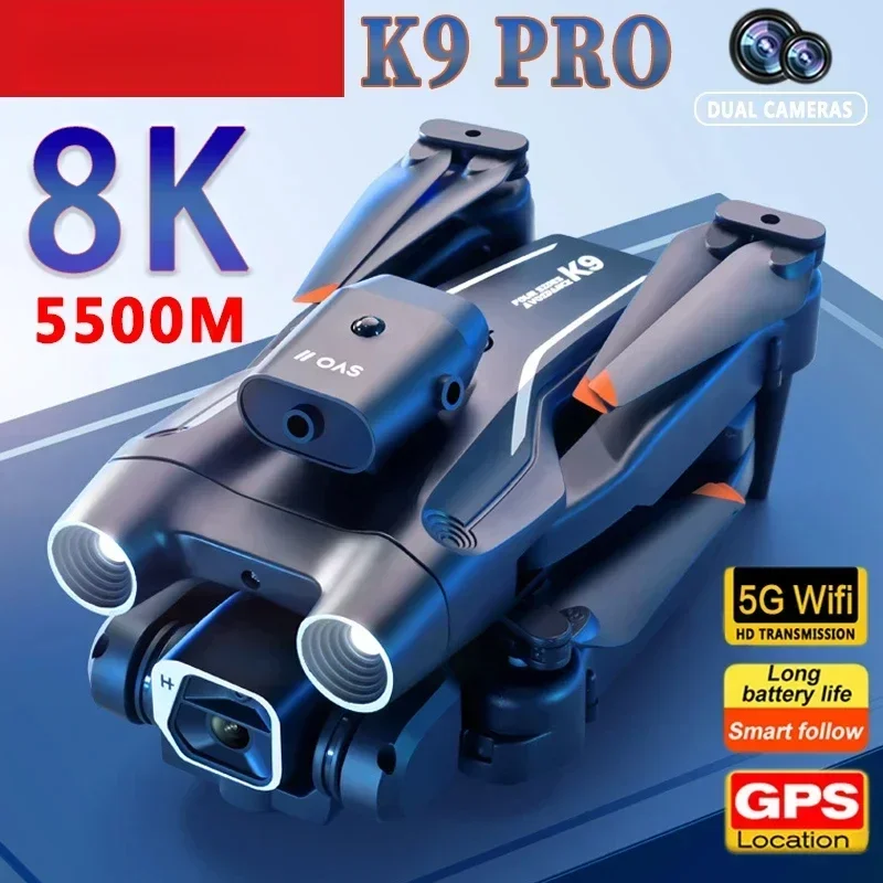 

HJ Drone K9 Pro HDR Intelligent Obstacle Avoidance Aircraft Professional Aerial Photography 4K/8K Dual Camera HD UAV ToysToy