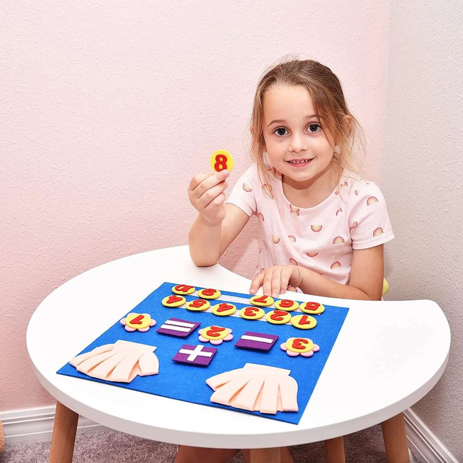

NEW Kid Felt Finger Numbers Math Toy Montessori Toys Children Counting Early Learning For Toddlers Intelligence Develop 30*30cm