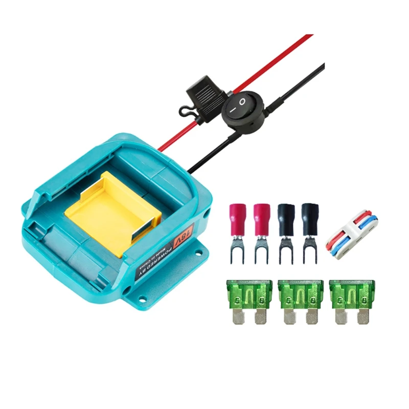 

For Makita 18V Liion Battery DIY Power Tool Battery Converter Plastic Battery Converter With Fuse&Switch 14 AWG