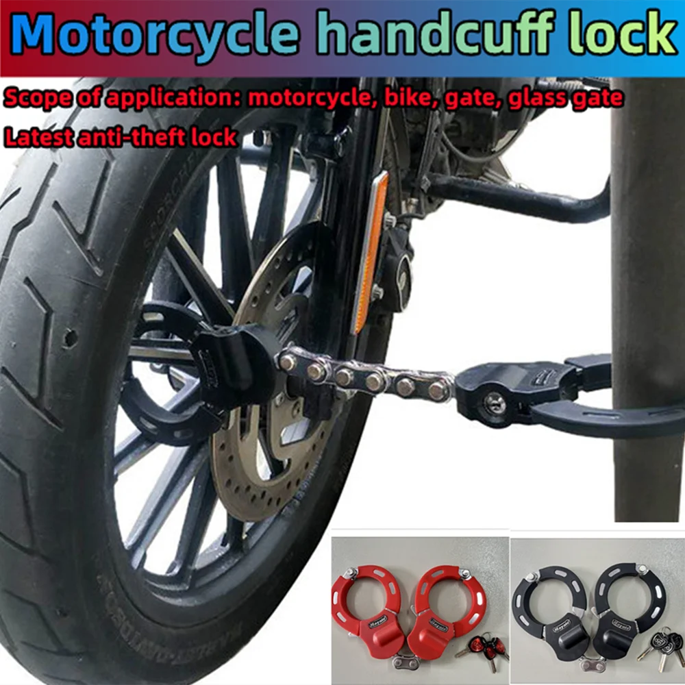 Motorcycle Handcuffs Lock Glass Door Iron Door Lock Key Lock Bicycle Outdoor New Anti-theft Motorcycle Lock Security Anti Theft