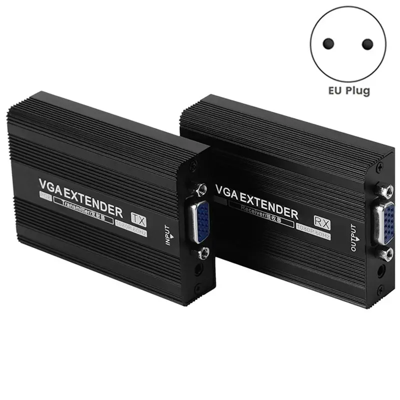 (DT93) Удлинитель VGA по сети 150 м, передатчик-приемник аудиосигнала VGA через RJ45, поддержка PoE, вилка EU (art.: 3920db764bdd2) - 3920db764bdd2