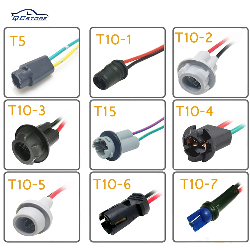 Автомобильные аксессуары, 1 шт., гнездо для лампы T5 T10 W5W, розетки, светодиодный адаптер, разъем t15, держатель, подставка для автомобильной лампы, удлинитель кабеля, штепсельная вилка