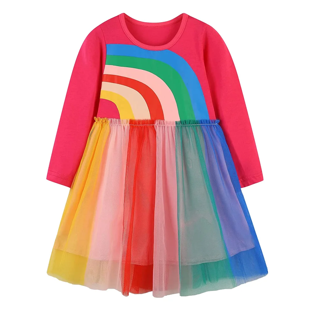 Платье с капюшоном для девочек Осенне-зимнее платье длинными рукавами и принтом