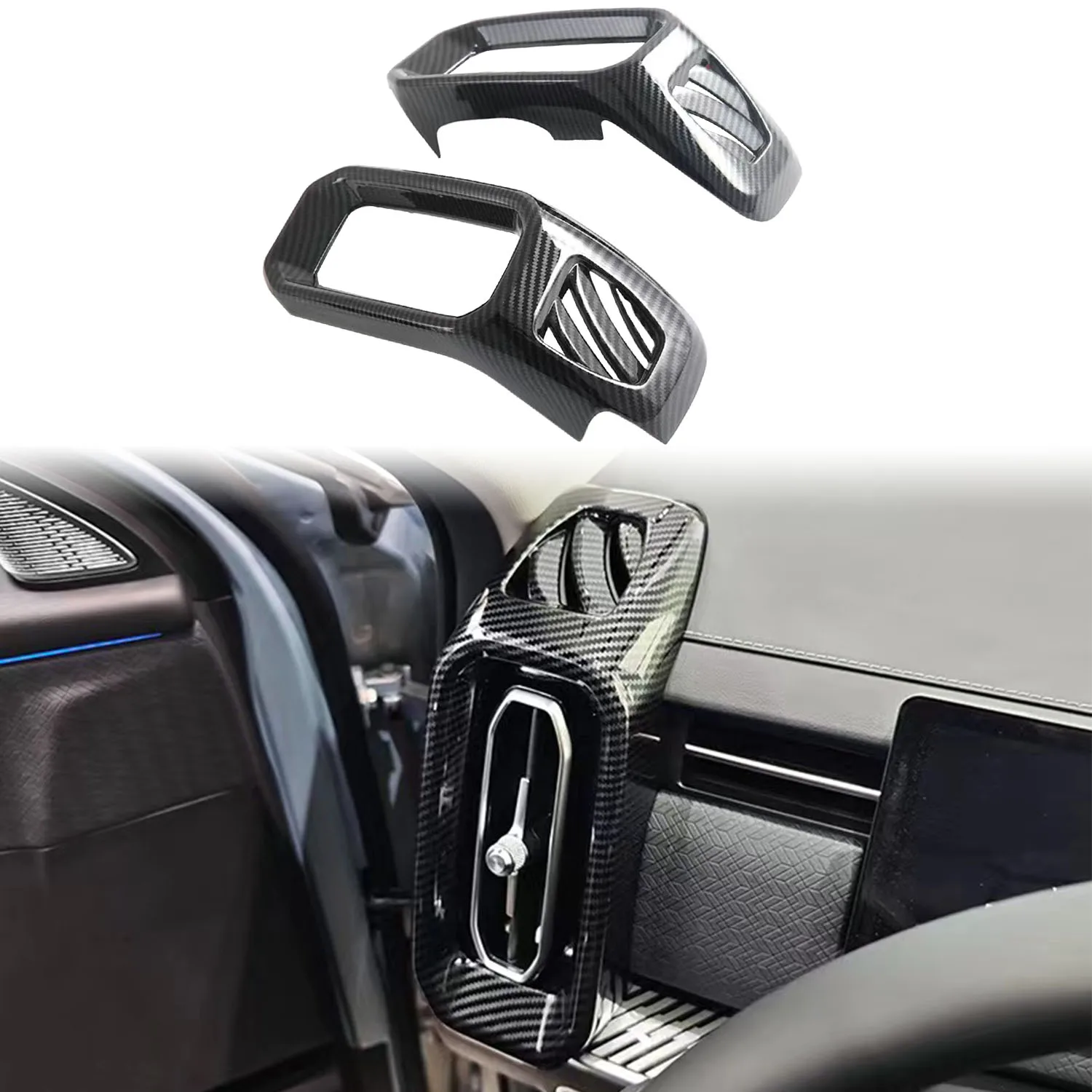 

Для Jaecoo 7 Chery Explore 06 2023 2024 2025 Внутренняя боковая крышка воздуховыпускного отверстия кондиционера ABS Карбоновый стиль Аксессуары 2 шт.