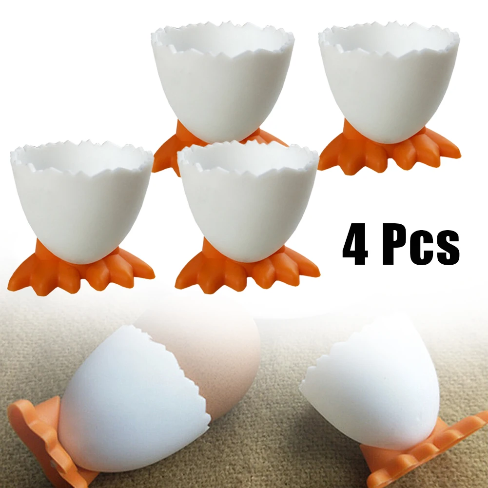 

4pc White Egg Cup Holder Hard Soft Boiled Eggs Holders Cups Creative Egg Cup Egg Opener Separator Boiled Eggs Container