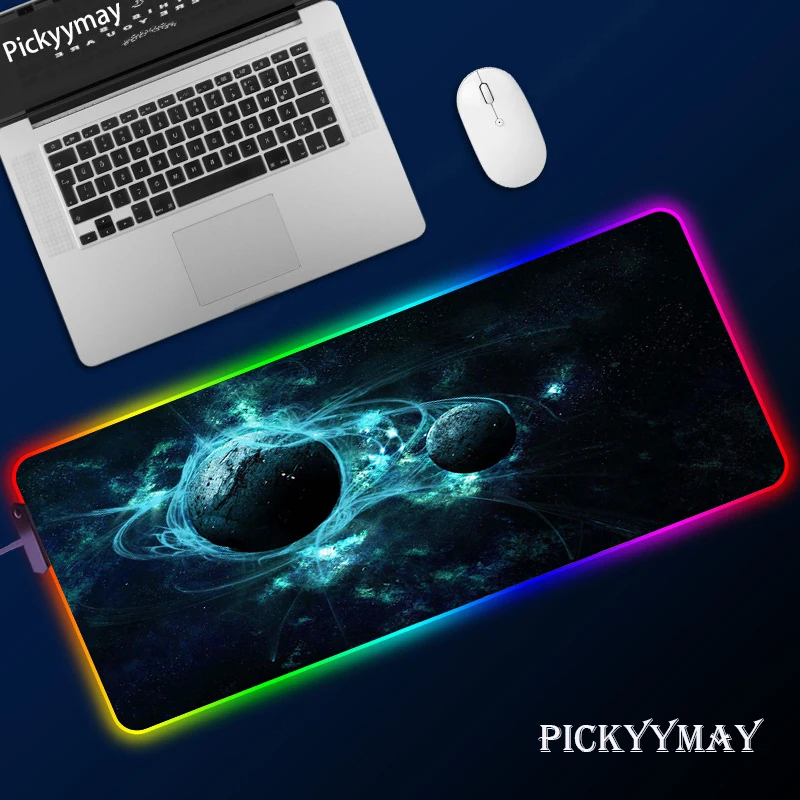 

Gaming Mouse Pad RGB Solar System Computer Mouse Pad Large Gaming Mousepad XL Mouse Pads Pink PC Gamer 900x400 Desk Mat