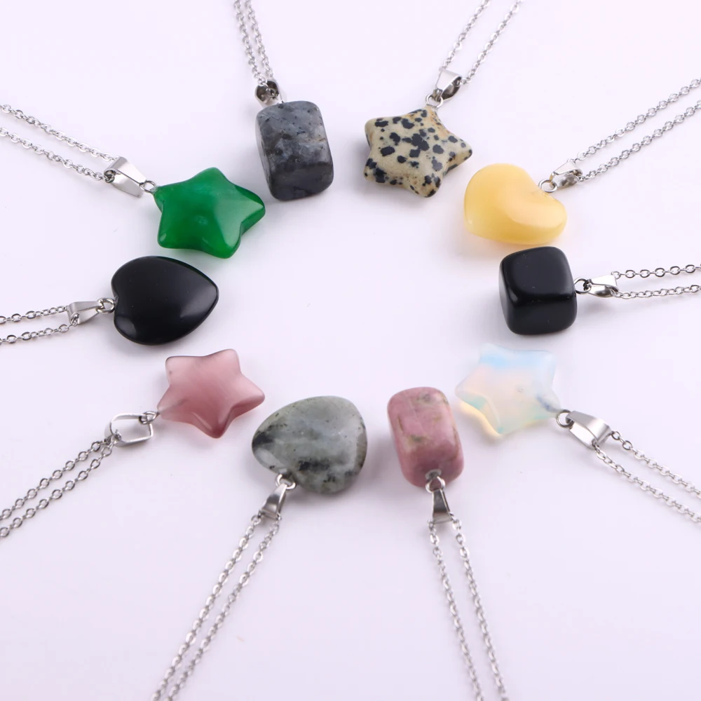 

Цепочка с подвеской в виде звезды и агата, 10 шт./партия