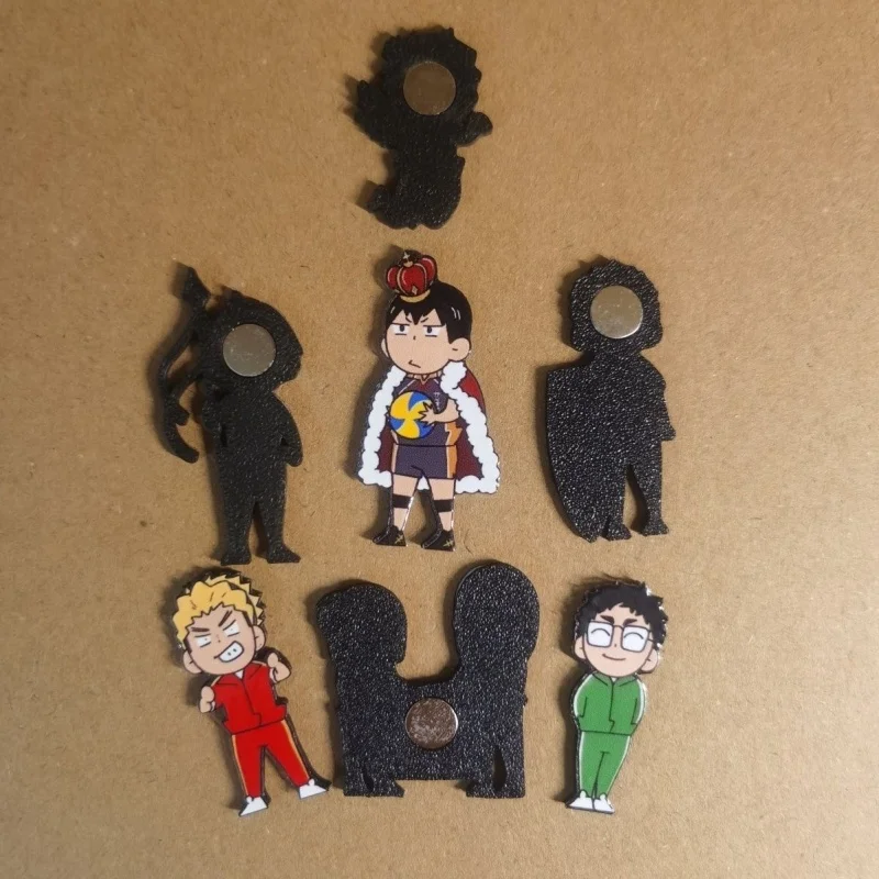 Фото Набор из 7 предметов Haikyuu!! Магнит на холодильник Hinata Shoyo, объемный, из ПВХ, с магнитным креплением, декоративный, для железных дверей, игрушка-адсорбционный магнит №4