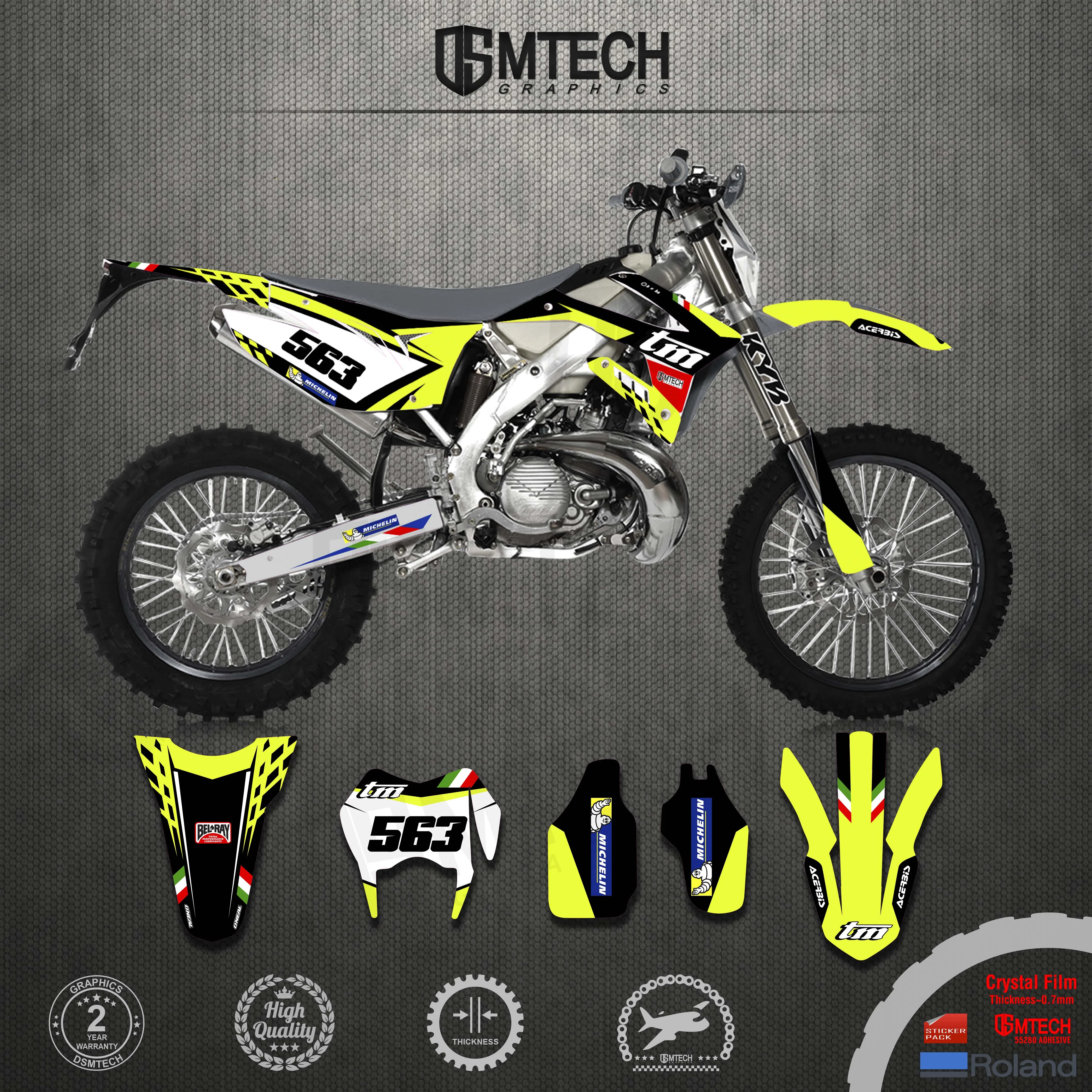 DSMTECH Motorcycle Decal Sticker Background Graphics Combination for TM RACING  2015 2016 2017 2018 2019 2020 2021 2015-21