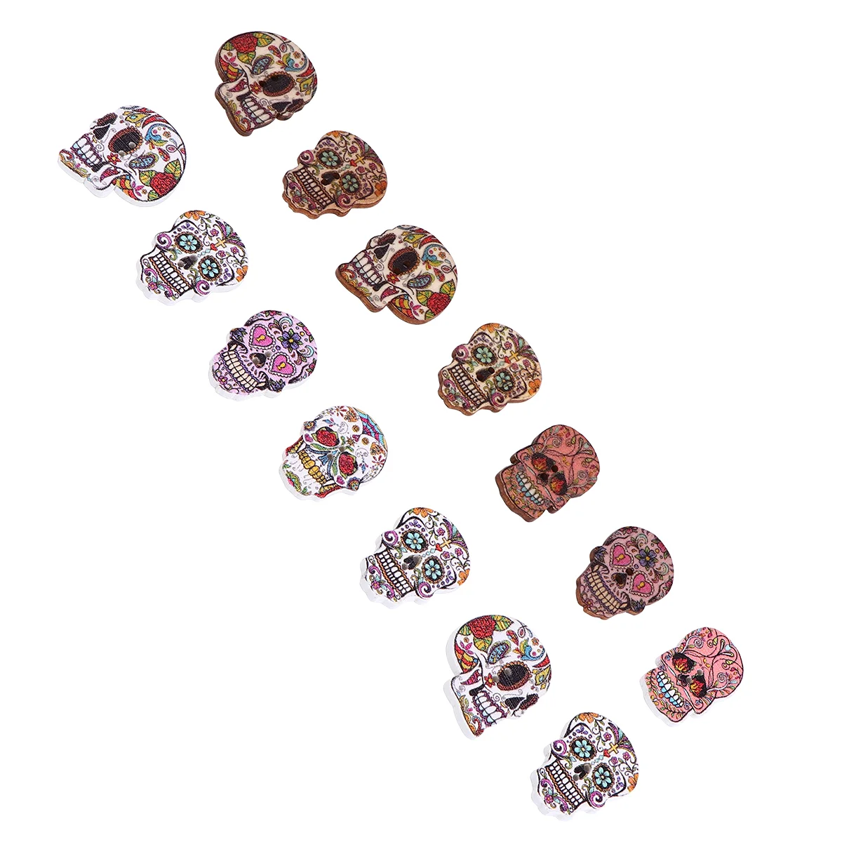 

48pcs Craft Sewing Buttons Scrapbooking Buttons Wooden Embellishment Coat Buttons Round Buttons Cartoon Buttons