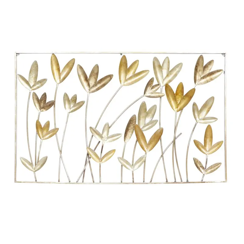 

Indoor Brown Metal Contemporary Floral Wall Decor