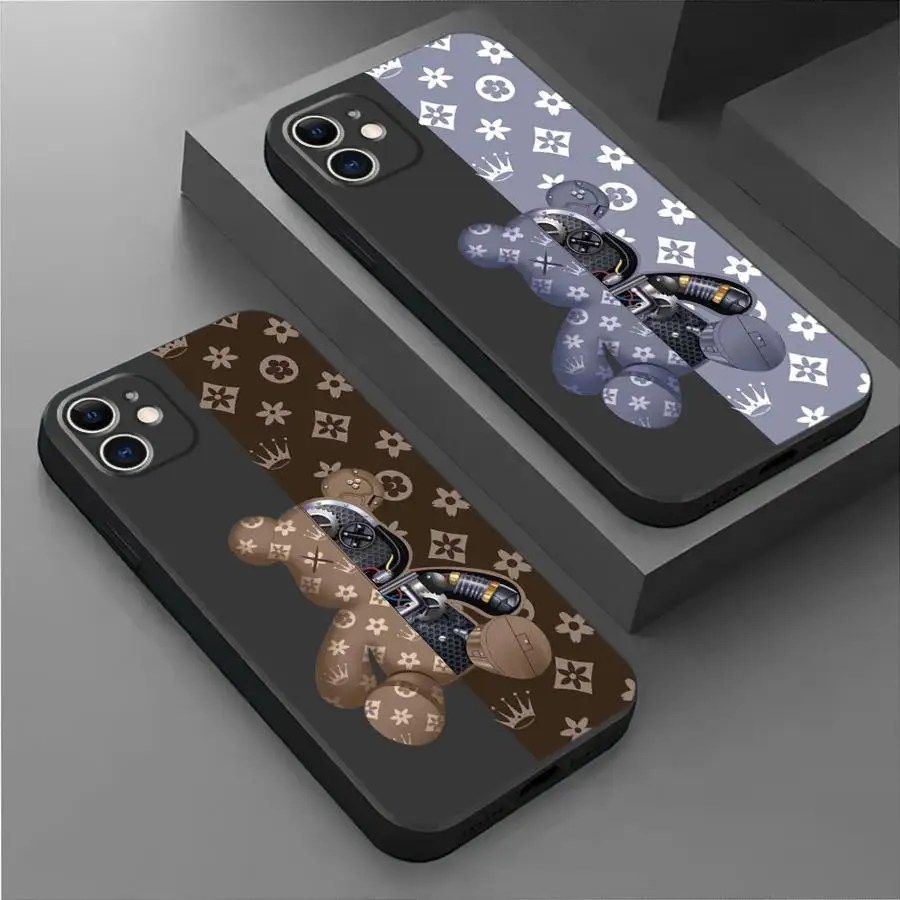 Роскошный чехол для телефона с изображением роботов-медведей Apple iPhone 15 16 Pro XS Max 13 14
