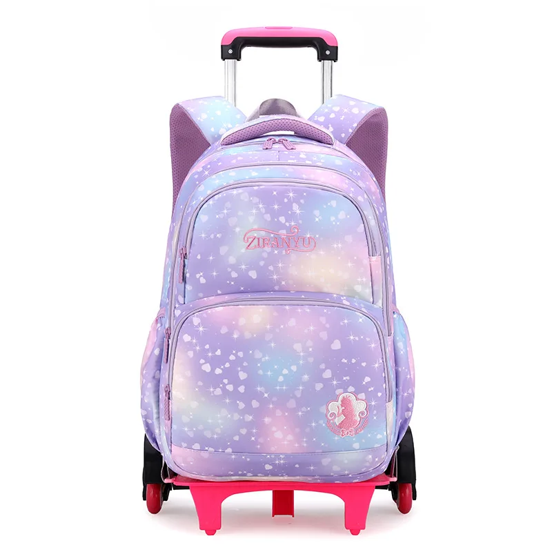 Trolley Children school bags for Girls wheel Detachable Backpack Kids travel luggage book bag Schoolbag Mochilas Escolares