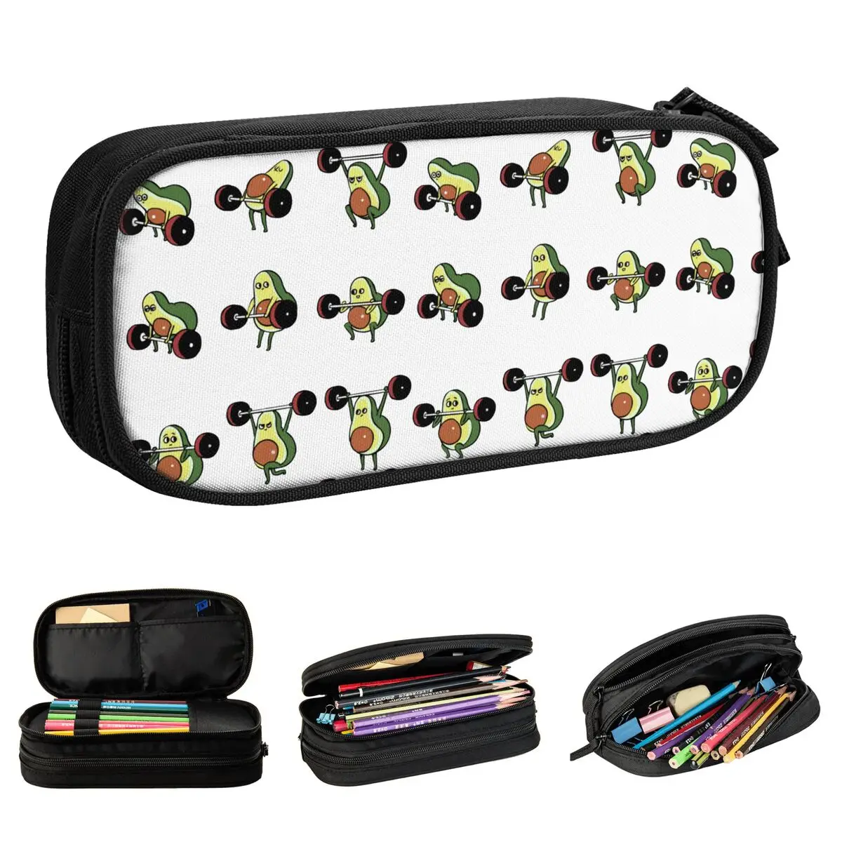 

Подъемные пеналы с авокадо, смешные Мультяшные пеналы для гуакамола с юмором для веганов, Детские вместительные пеналы для школьников и студентов