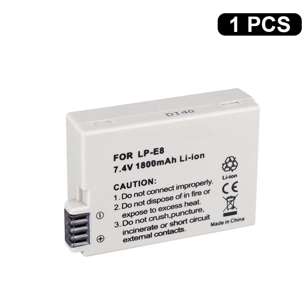 

1800mah 7.4V LP-E8 LPE8 LP E8 Battery Batterie AKKU + LCD Dual Charger for Canon EOS 550D 600D 650D 700D X4 X5 X6i X7i T2i T3i