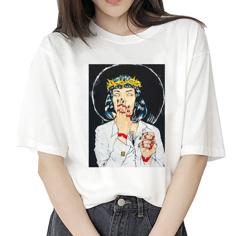 Забавная футболка криминальной фантастики Mia женская модная повседневная в