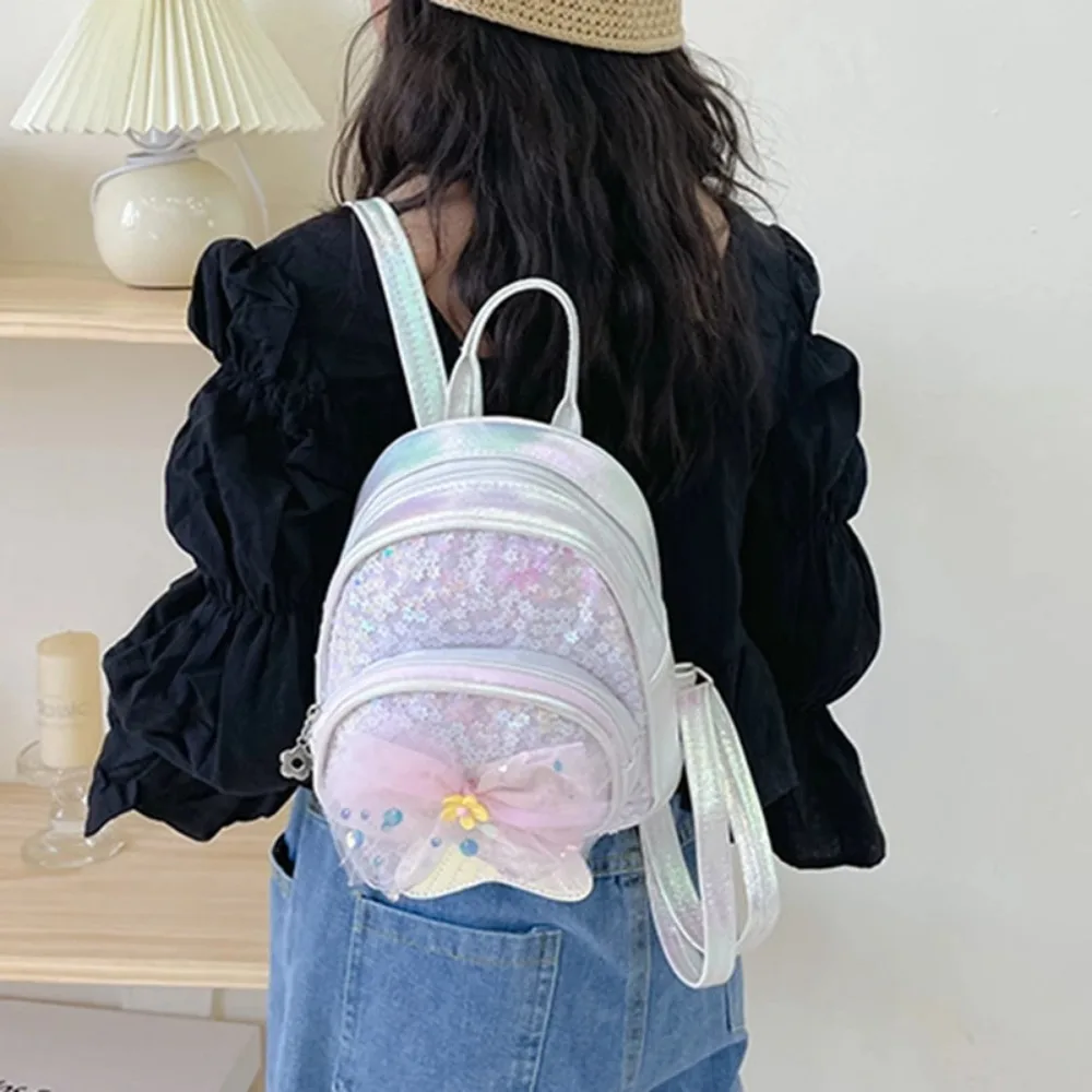 

Mermaid Sequin Backpacks Children Kids Schoolbags Princess Girl School Bag Fashion Shiny Shoulder Purse Lace Bow Bag Bolso Mujer
