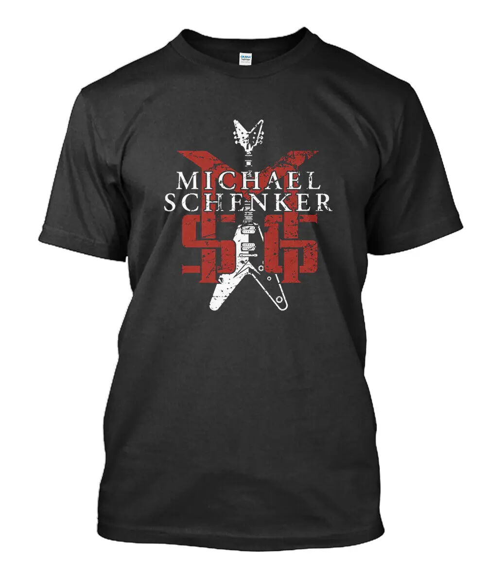 

Футболка мужская хлопковая с круглым вырезом, Повседневная рубашка с коротким рукавом, топ Майкла шенкера, гитара, певица, рок, Германия