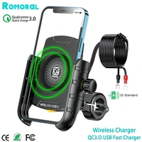 motorcycle cellphones holders 15w qc3 0 qi wireless chargers usb c 20w quick charging port aluminum holder for phone 4 7 9 inch